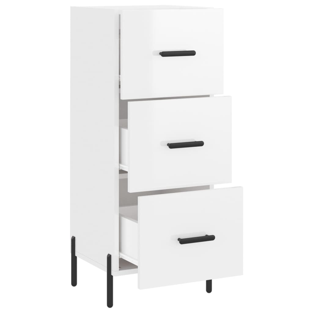 vidaXL Sideboard High Gloss White 34.5x34x90 cm Engineered Wood 5