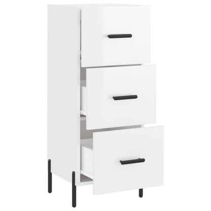 vidaXL Sideboard High Gloss White 34.5x34x90 cm Engineered Wood 5