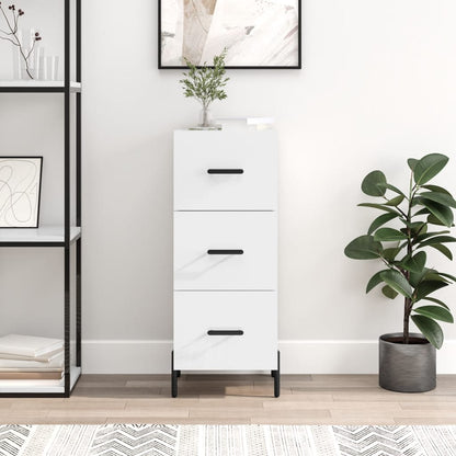 vidaXL Sideboard High Gloss White 34.5x34x90 cm Engineered Wood 1