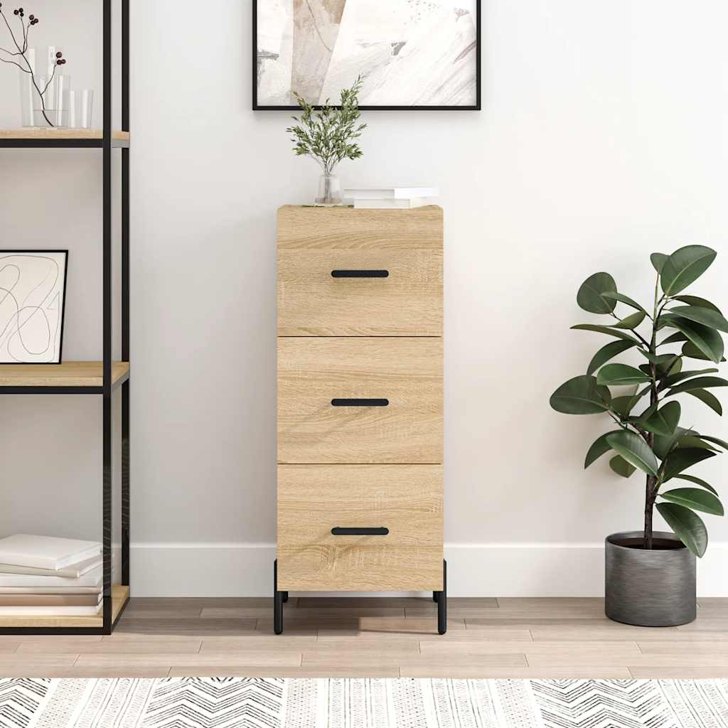 vidaXL Sideboard Sonoma Oak 34.5x34x90 cm Engineered Wood 1