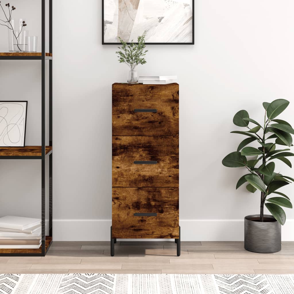 vidaXL Sideboard Smoked Oak 34.5x34x90 cm Engineered Wood 1