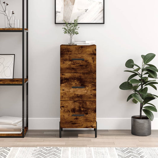 vidaXL Sideboard Smoked Oak 34.5x34x90 cm Engineered Wood 1