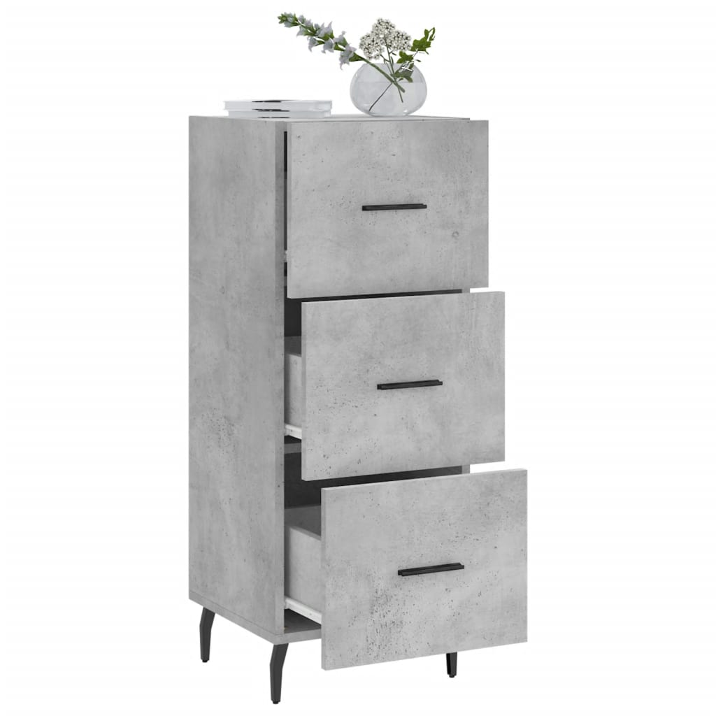 vidaXL Sideboard Concrete Grey 34.5x34x90 cm Engineered Wood 4