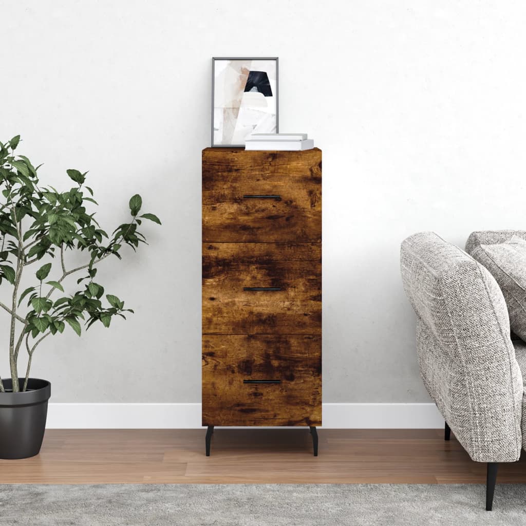 vidaXL Sideboard Smoked Oak 34.5x34x90 cm Engineered Wood 1