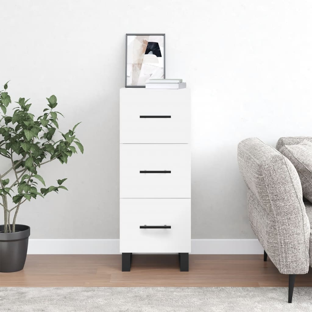 vidaXL Sideboard White 34.5x34x90 cm Engineered Wood 1