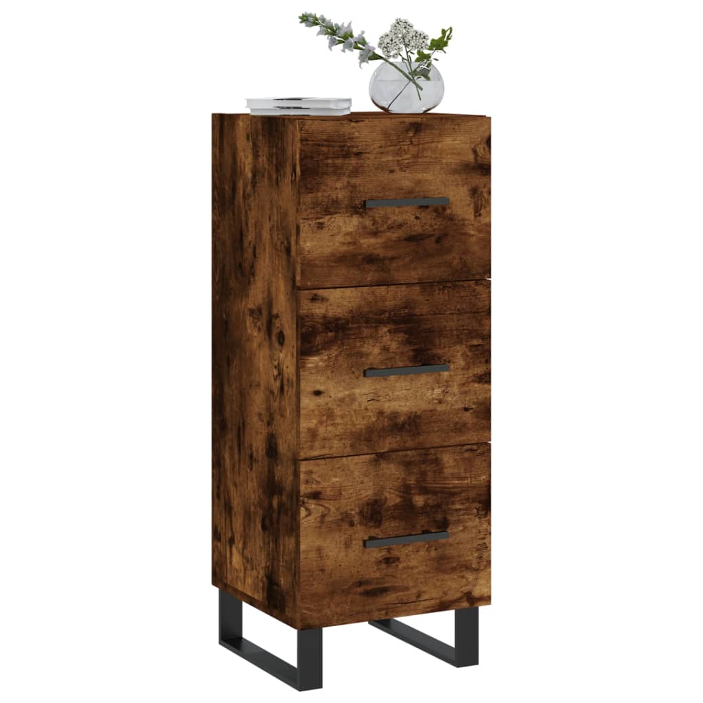 vidaXL Sideboard Smoked Oak 34.5x34x90 cm Engineered Wood 3