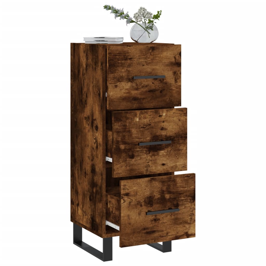 vidaXL Sideboard Smoked Oak 34.5x34x90 cm Engineered Wood 4