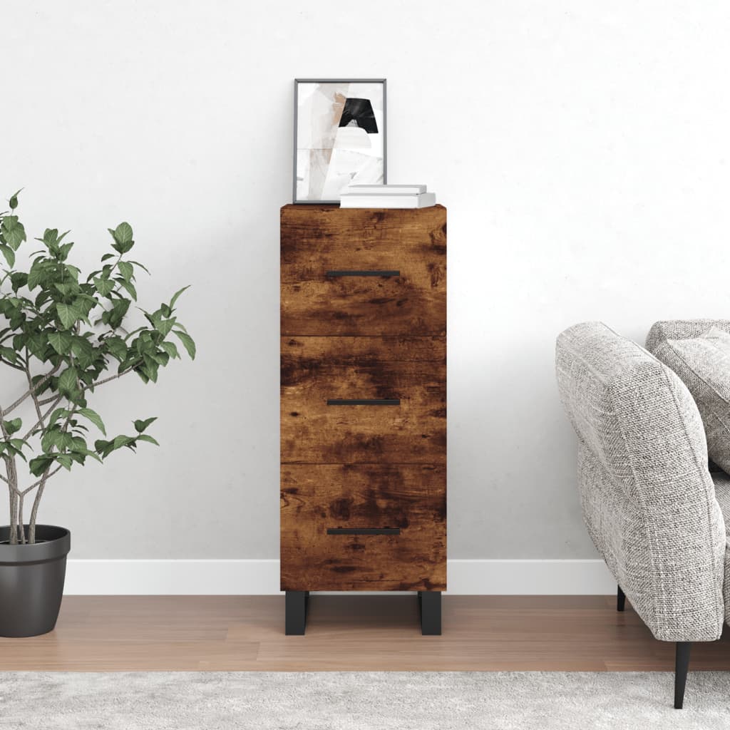 vidaXL Sideboard Smoked Oak 34.5x34x90 cm Engineered Wood 1