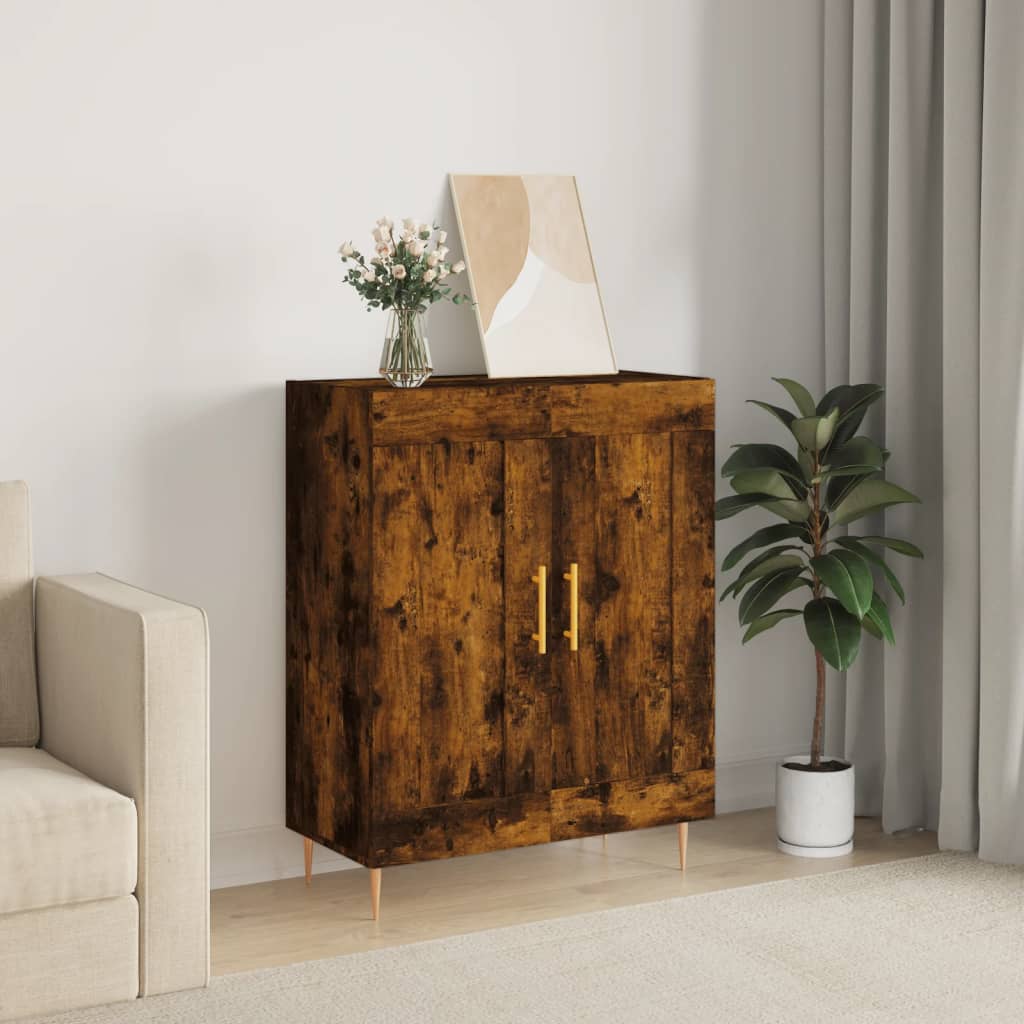vidaXL Sideboard Smoked Oak 69,5x34x90 cm Engineered Wood 1