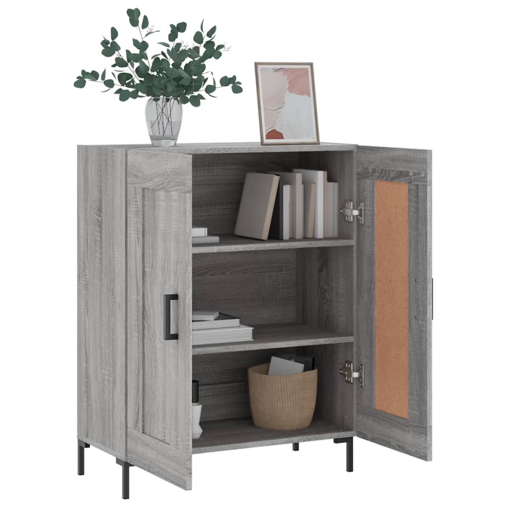vidaXL Sideboard Grey Sonoma 69.5x34x90 cm Engineered Wood 4