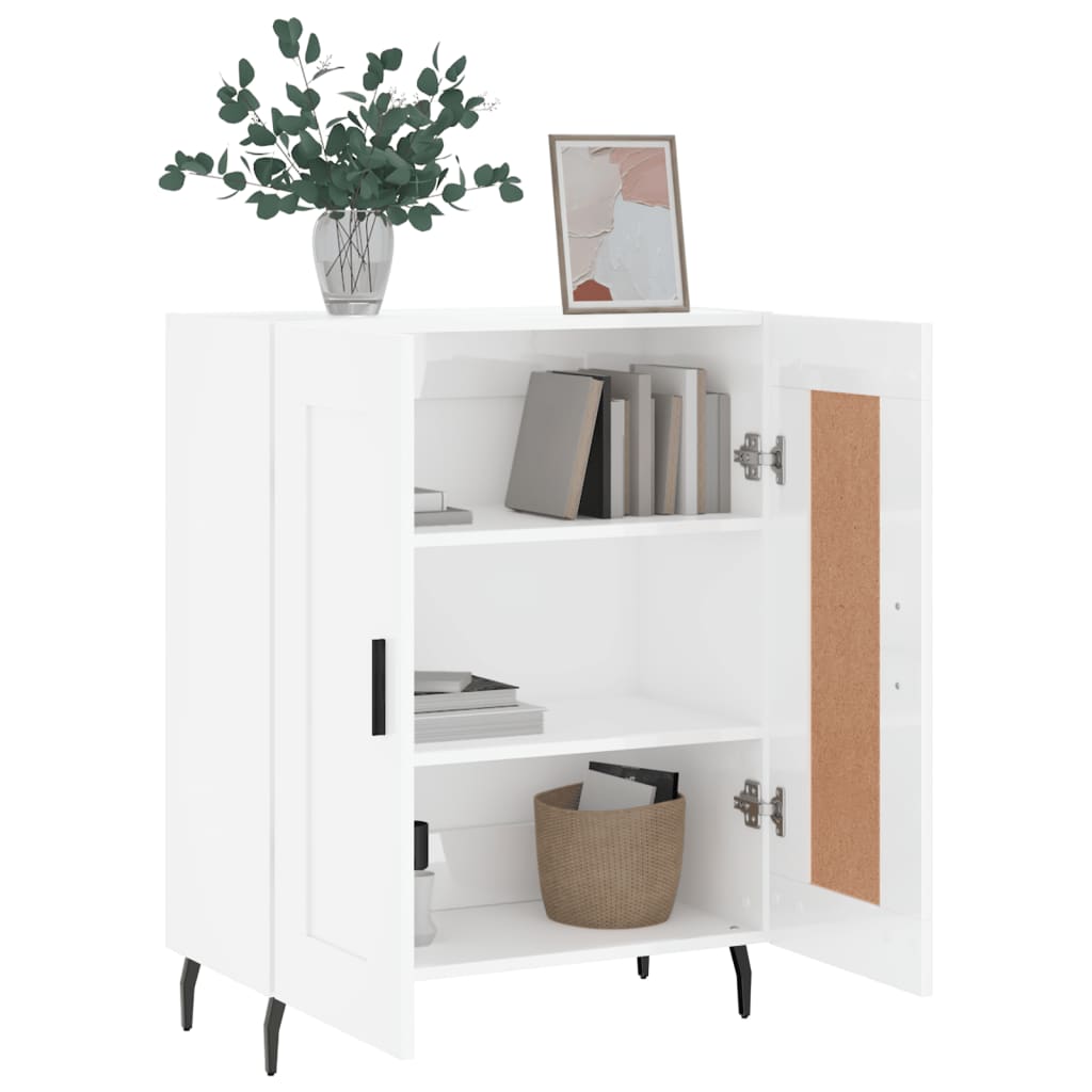 vidaXL Sideboard High Gloss White 69.5x34x90 cm Engineered Wood 4
