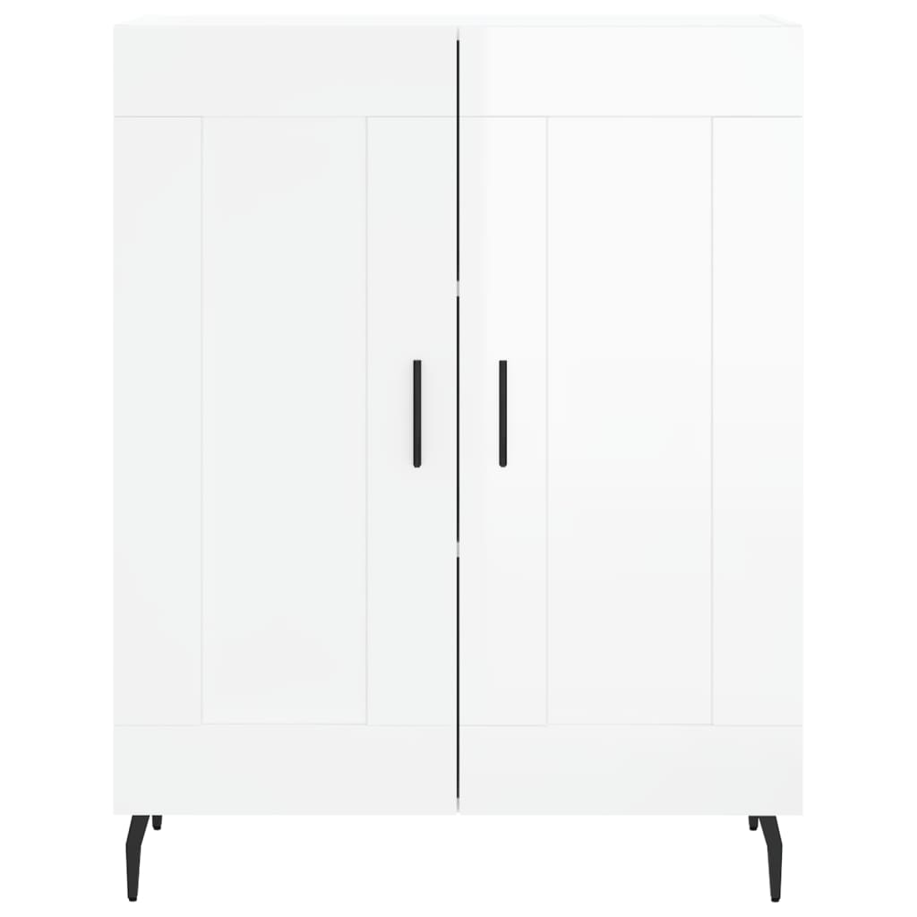 vidaXL Sideboard High Gloss White 69.5x34x90 cm Engineered Wood 5
