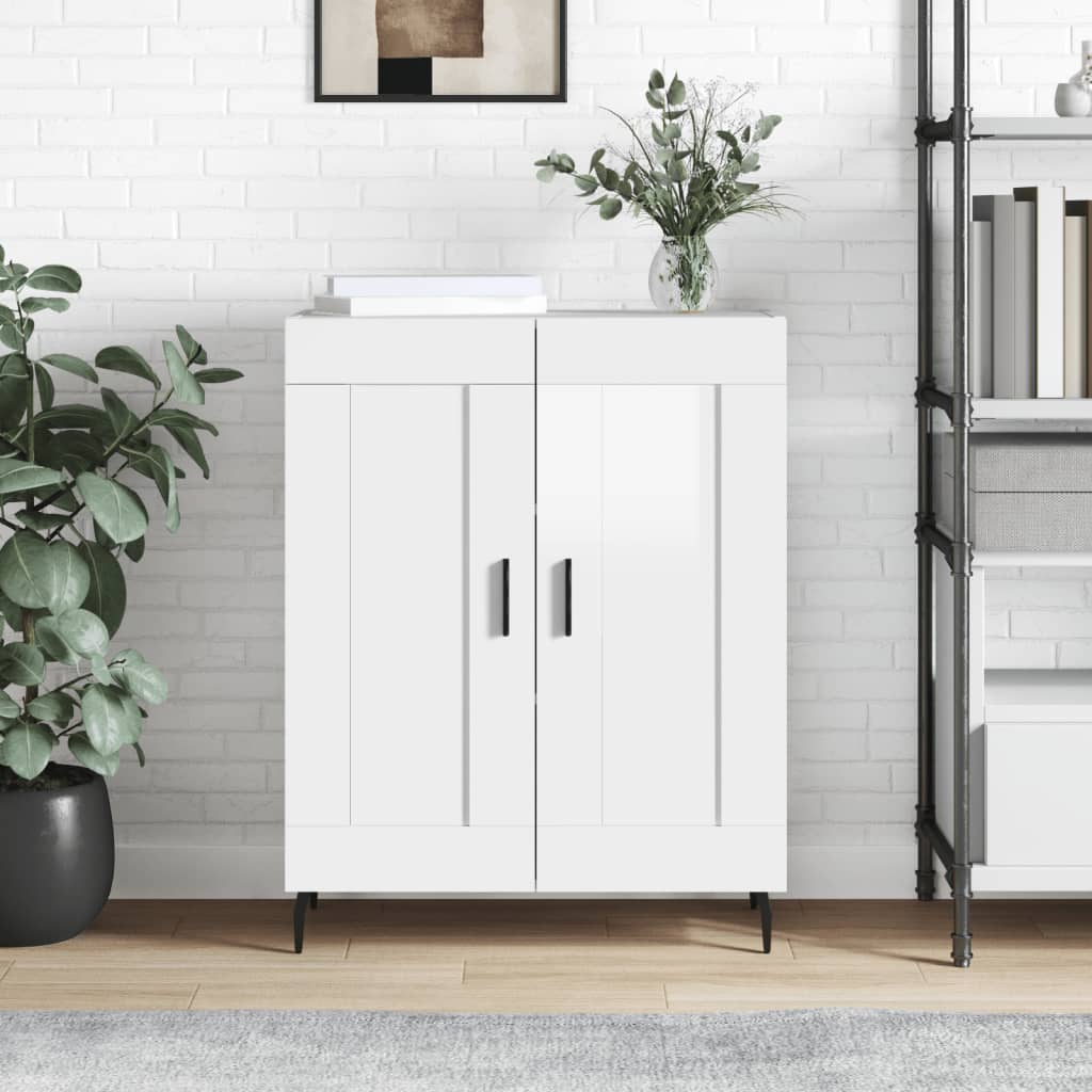 vidaXL Sideboard High Gloss White 69.5x34x90 cm Engineered Wood 1