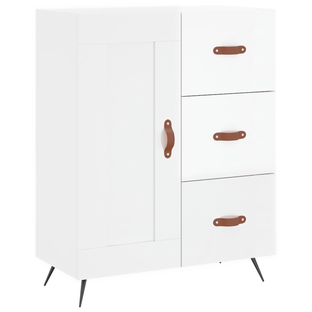 vidaXL Sideboard High Gloss White 69.5x34x90 cm Engineered Wood 2