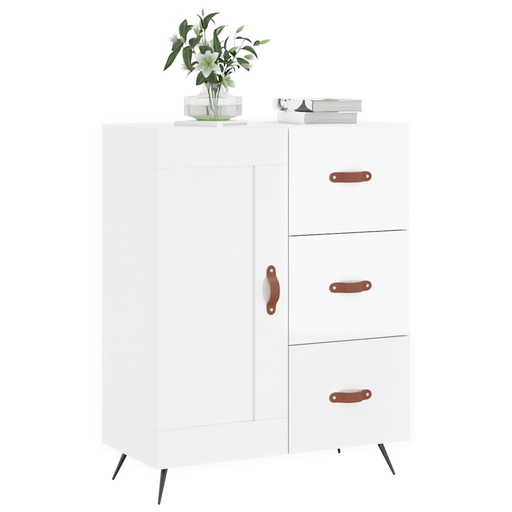 vidaXL Sideboard High Gloss White 69.5x34x90 cm Engineered Wood 3