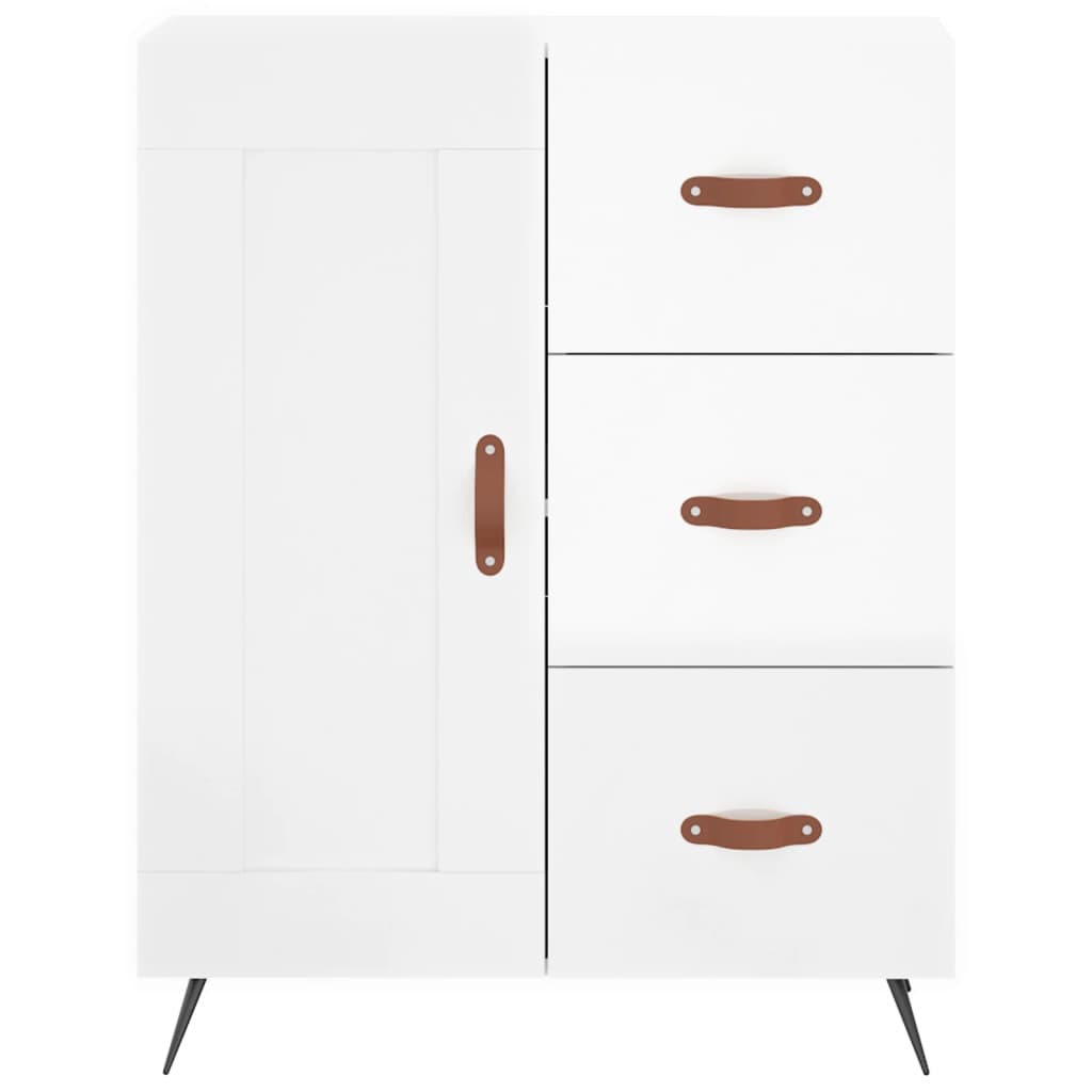 vidaXL Sideboard High Gloss White 69.5x34x90 cm Engineered Wood 5