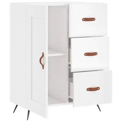 vidaXL Sideboard High Gloss White 69.5x34x90 cm Engineered Wood 6