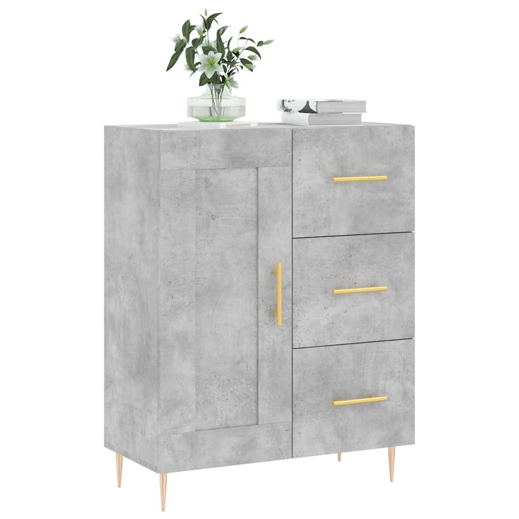 vidaXL Sideboard Concrete Grey 69.5x34x90 cm Engineered Wood 3