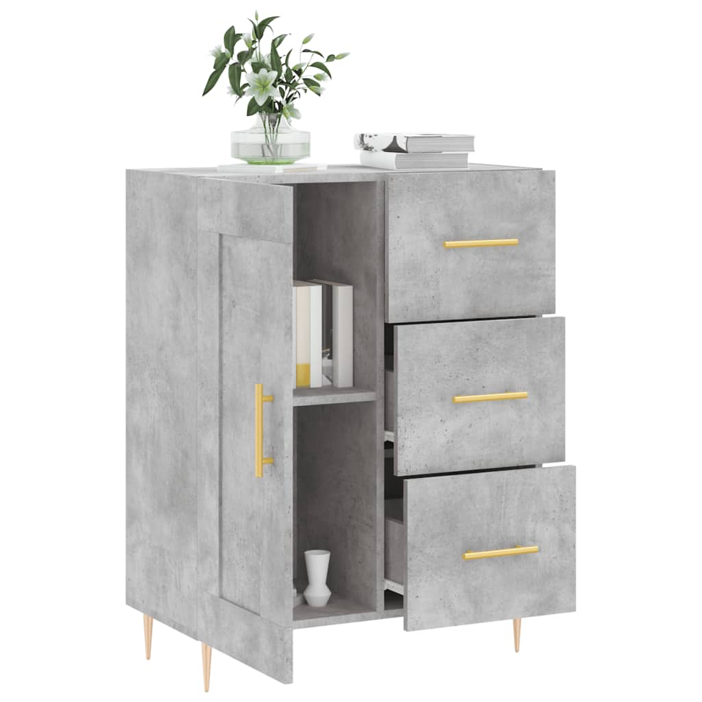 vidaXL Sideboard Concrete Grey 69.5x34x90 cm Engineered Wood 4