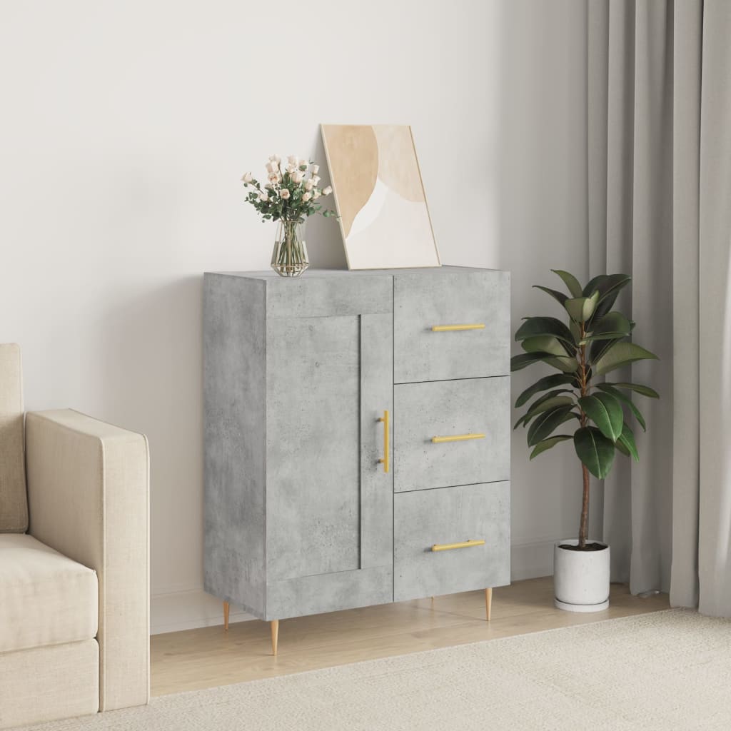 vidaXL Sideboard Concrete Grey 69.5x34x90 cm Engineered Wood 1