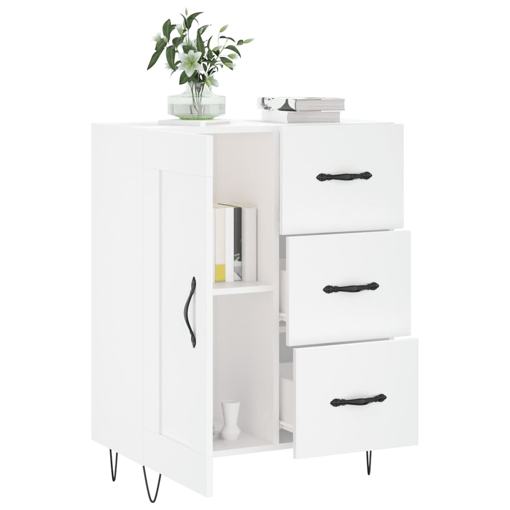 vidaXL Sideboard High Gloss White 69.5x34x90 cm Engineered Wood 4