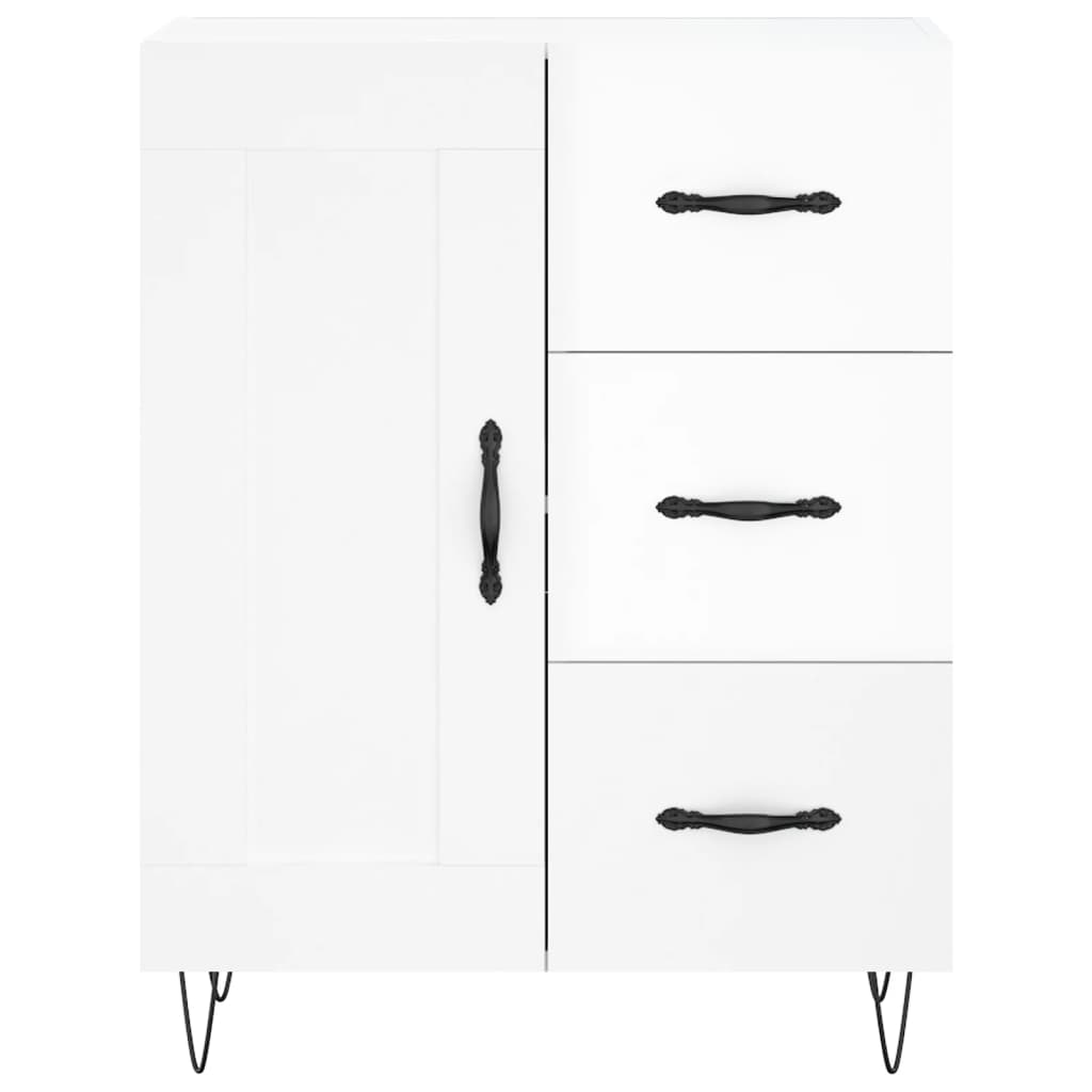 vidaXL Sideboard High Gloss White 69.5x34x90 cm Engineered Wood 5