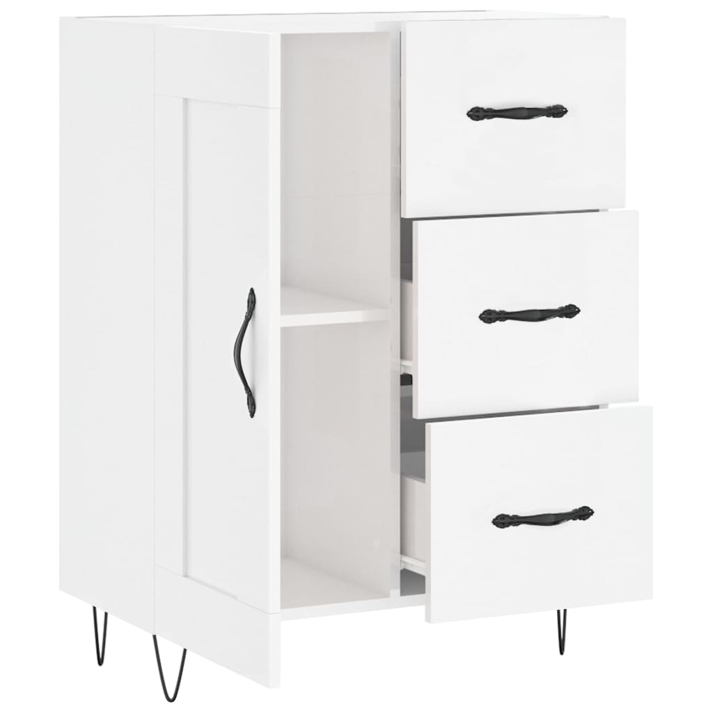 vidaXL Sideboard High Gloss White 69.5x34x90 cm Engineered Wood 6