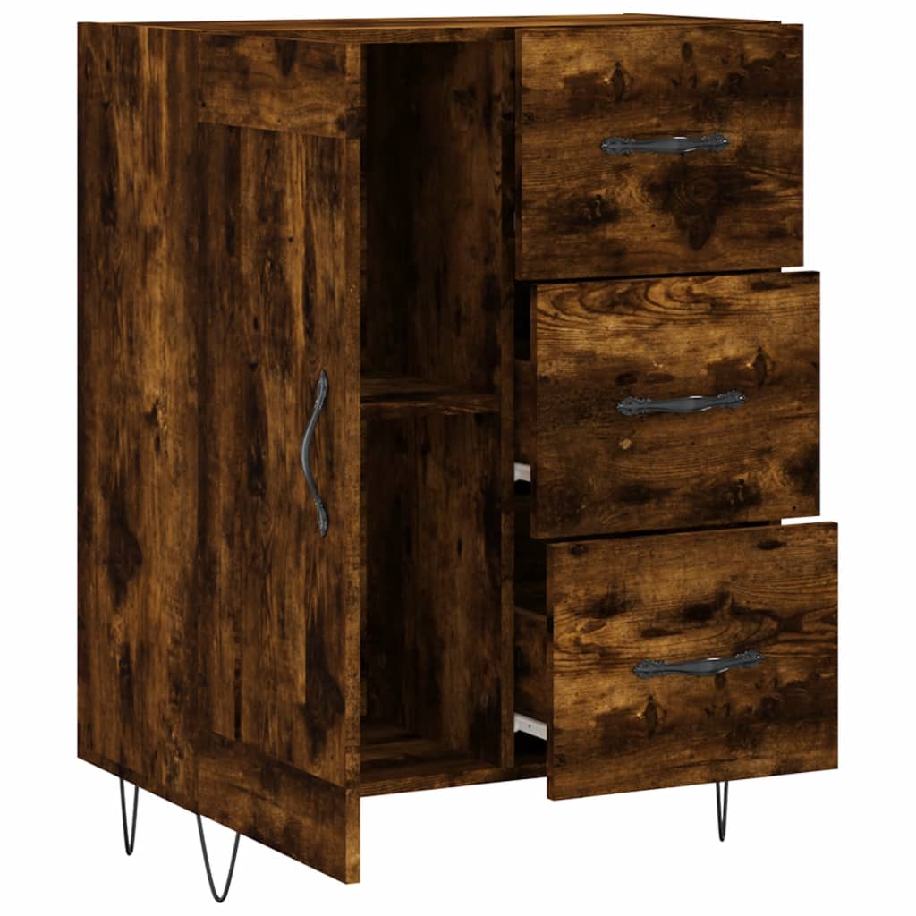 vidaXL Sideboard Smoked Oak 69,5x34x90 cm Engineered Wood 4