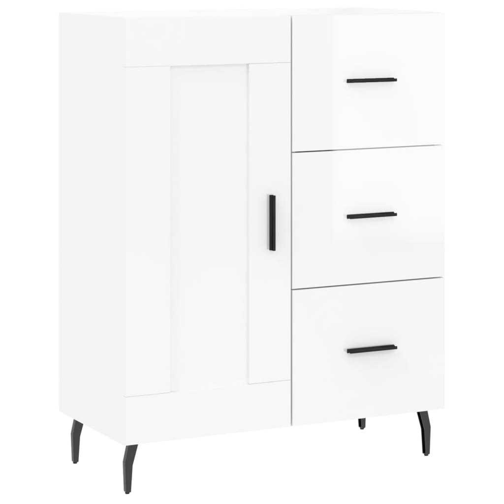 Sideboard 69,5x34x90 cm Engineered Wood High gloss white