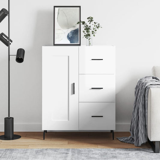 vidaXL Sideboard High Gloss White 69,5x34x90 cm Engineered Wood 1