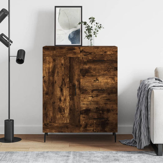 vidaXL Sideboard Smoked Oak 69,5x34x90 cm Engineered Wood 1