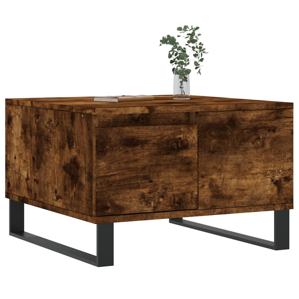 vidaXL Coffee Table Smoked Oak 55x55x36.5 cm Engineered Wood 3