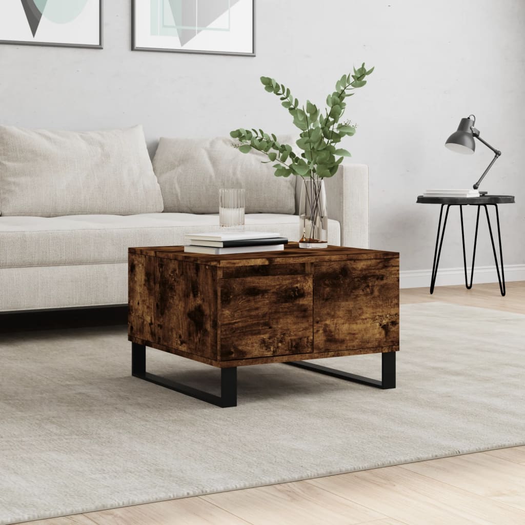 vidaXL Coffee Table Smoked Oak 55x55x36.5 cm Engineered Wood 1