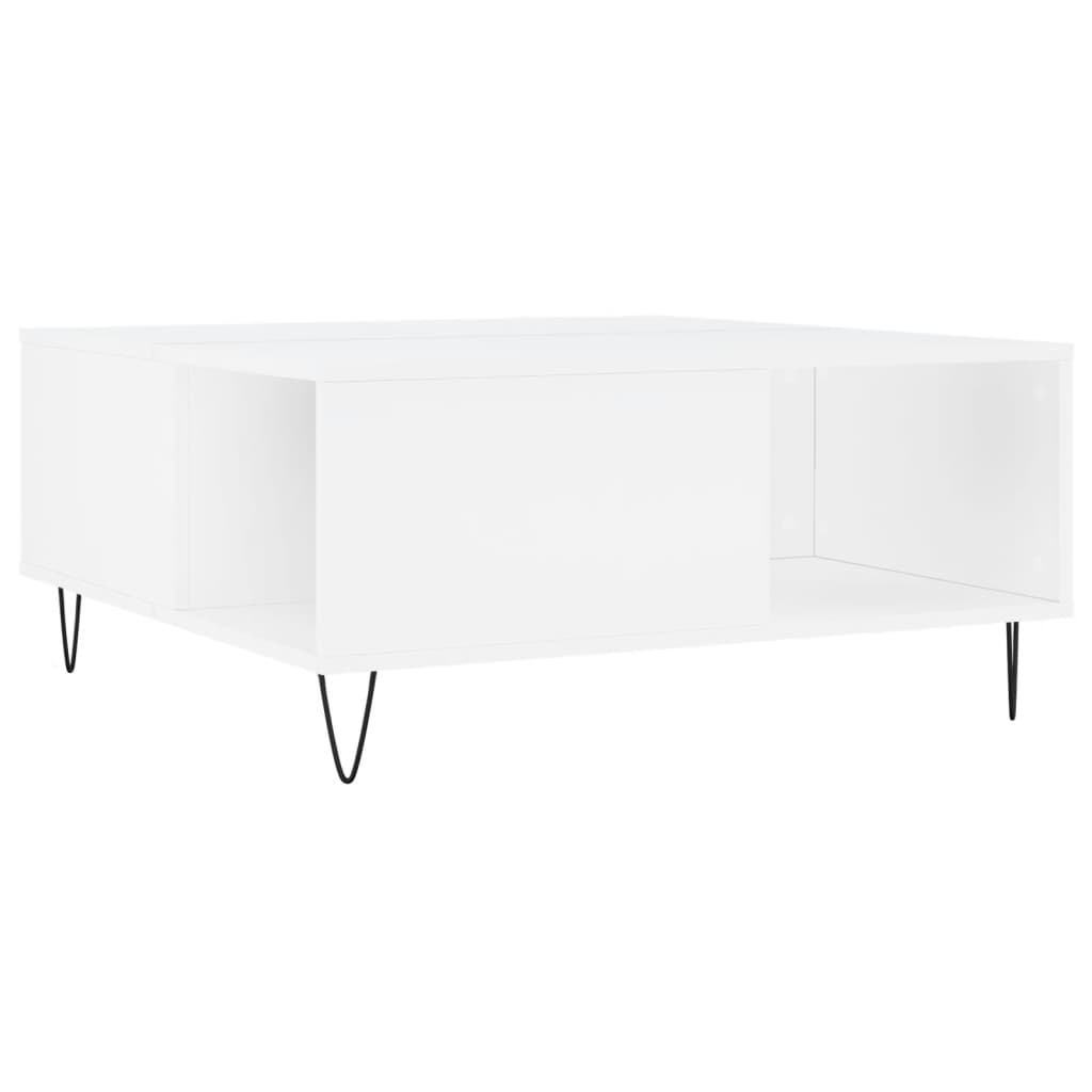 vidaXL Coffee Table White 80x80x36.5 cm Engineered Wood 2