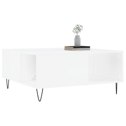 vidaXL Coffee Table White 80x80x36.5 cm Engineered Wood 3