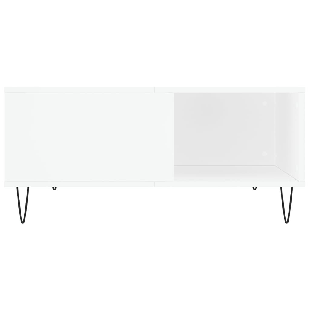 vidaXL Coffee Table White 80x80x36.5 cm Engineered Wood 5