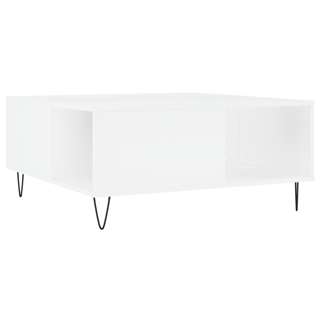 vidaXL Coffee Table White 80x80x36.5 cm Engineered Wood 6