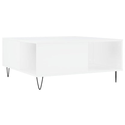 vidaXL Coffee Table White 80x80x36.5 cm Engineered Wood 6
