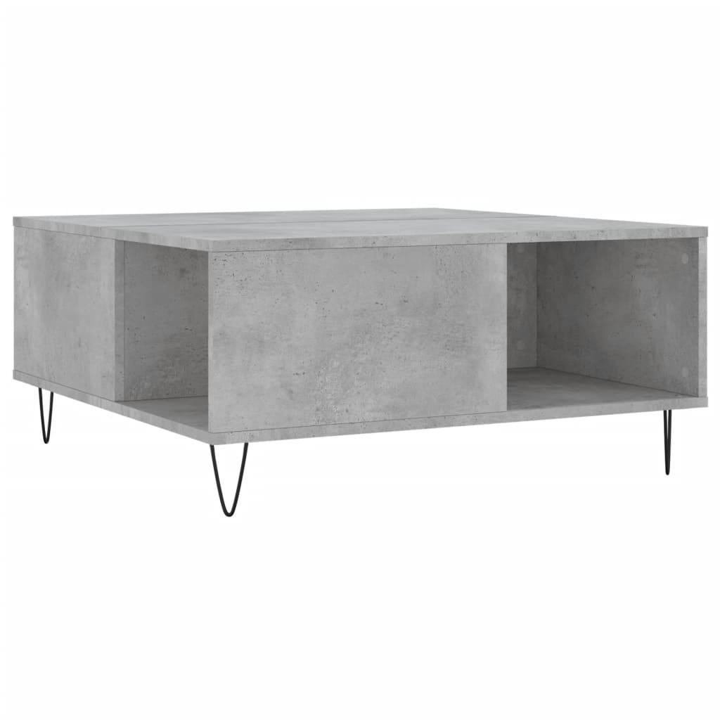 vidaXL Coffee Table Concrete Grey 80x80x36.5 cm Engineered Wood 2