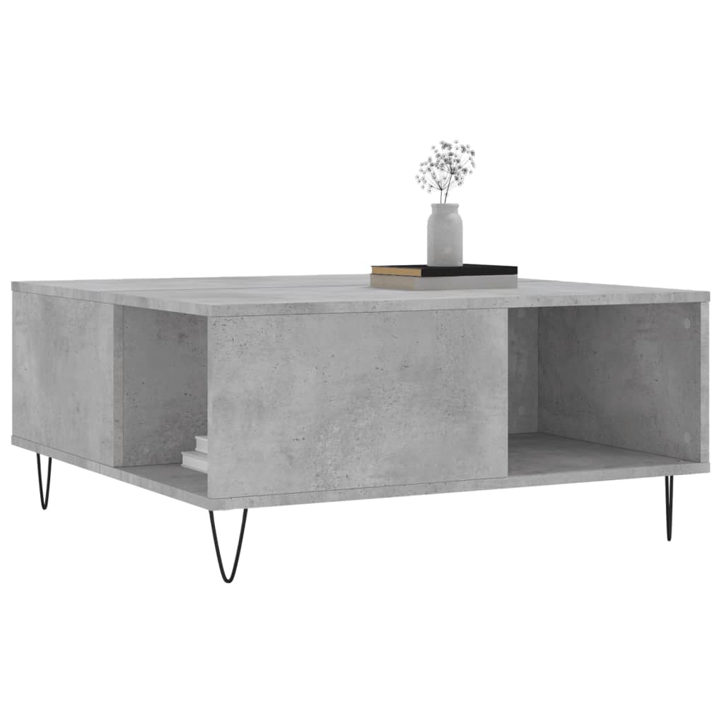 vidaXL Coffee Table Concrete Grey 80x80x36.5 cm Engineered Wood 3