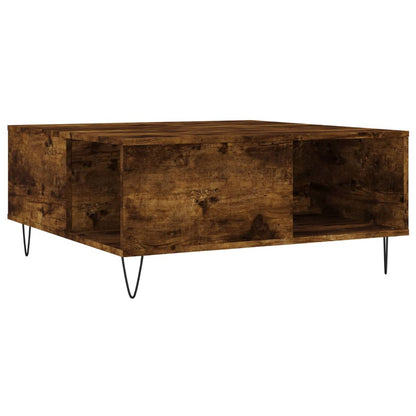 vidaXL Coffee Table Smoked Oak 80x80x36.5 cm Engineered Wood 2