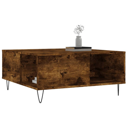 vidaXL Coffee Table Smoked Oak 80x80x36.5 cm Engineered Wood 3
