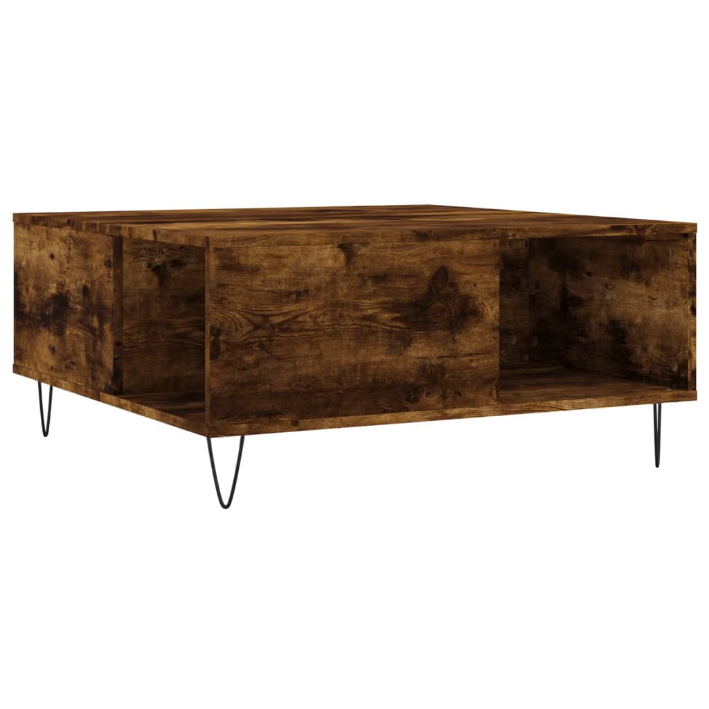 vidaXL Coffee Table Smoked Oak 80x80x36.5 cm Engineered Wood 6