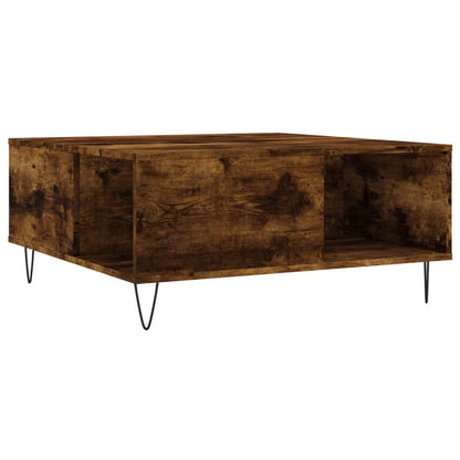 vidaXL Coffee Table Smoked Oak 80x80x36.5 cm Engineered Wood 6