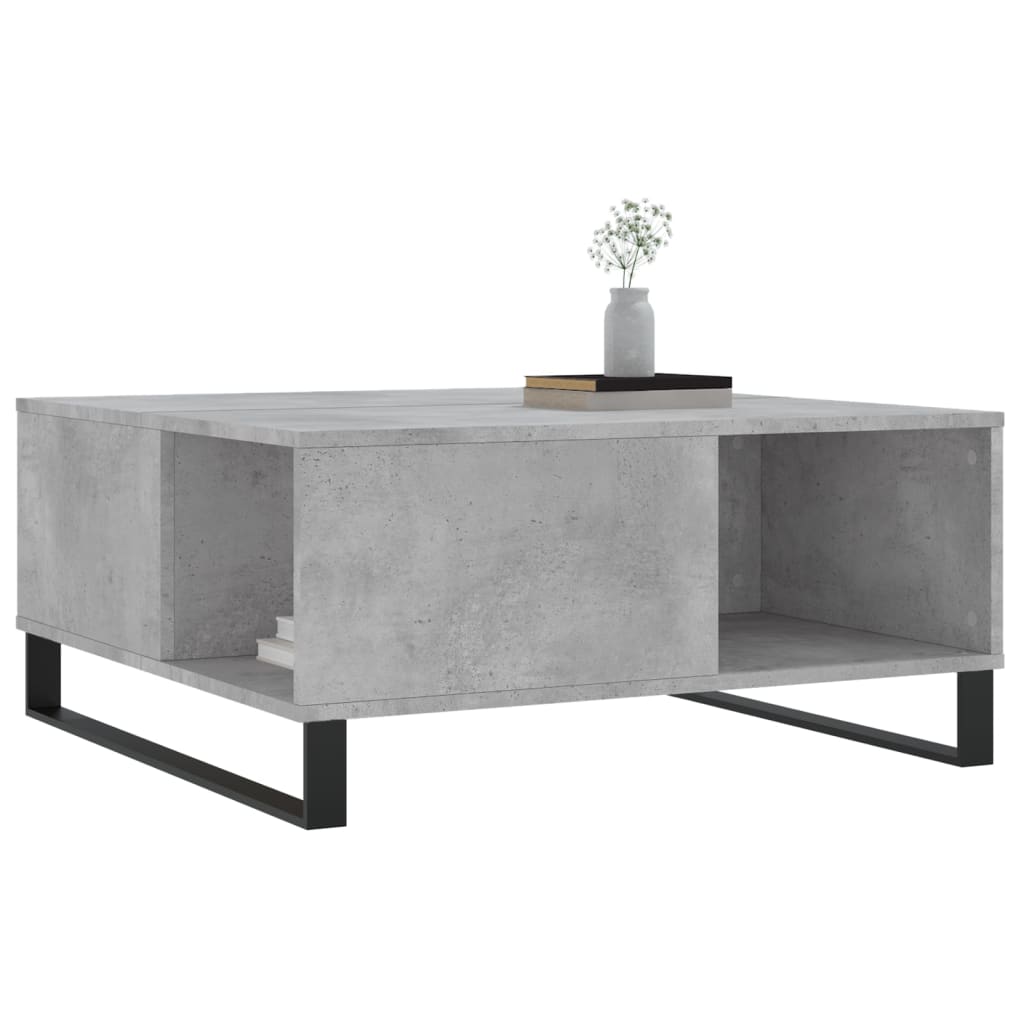 vidaXL Coffee Table Concrete Grey 80x80x36.5 cm Engineered Wood 3