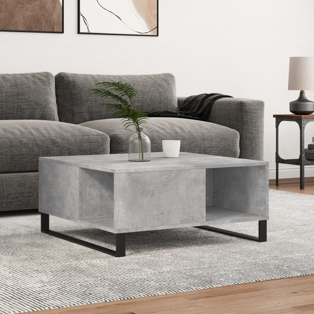 vidaXL Coffee Table Concrete Grey 80x80x36.5 cm Engineered Wood 1