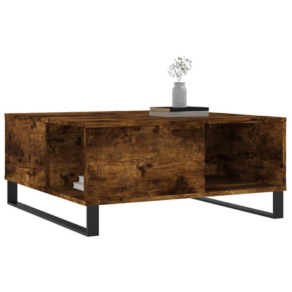 vidaXL Coffee Table Smoked Oak 80x80x36.5 cm Engineered Wood 3