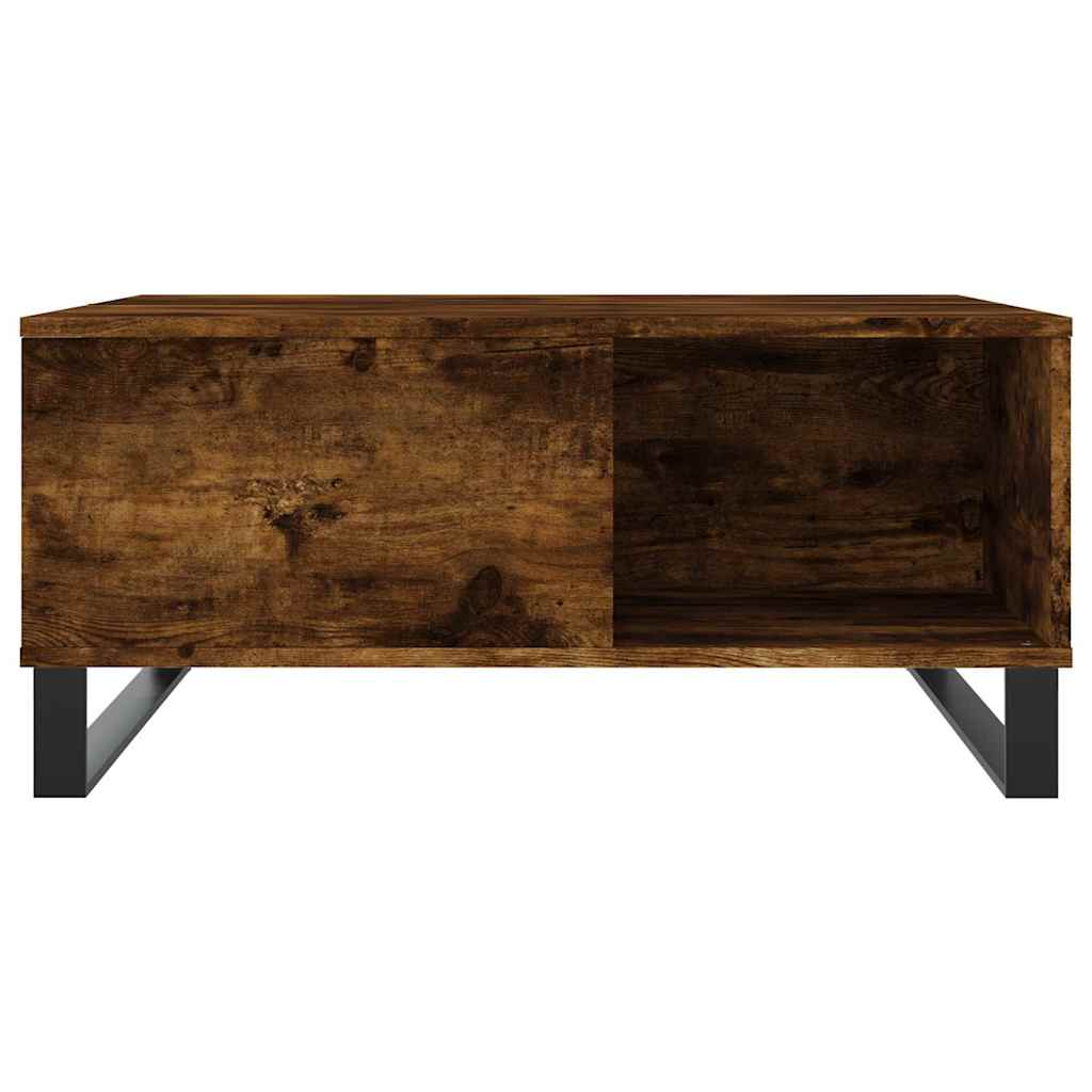 vidaXL Coffee Table Smoked Oak 80x80x36.5 cm Engineered Wood 4