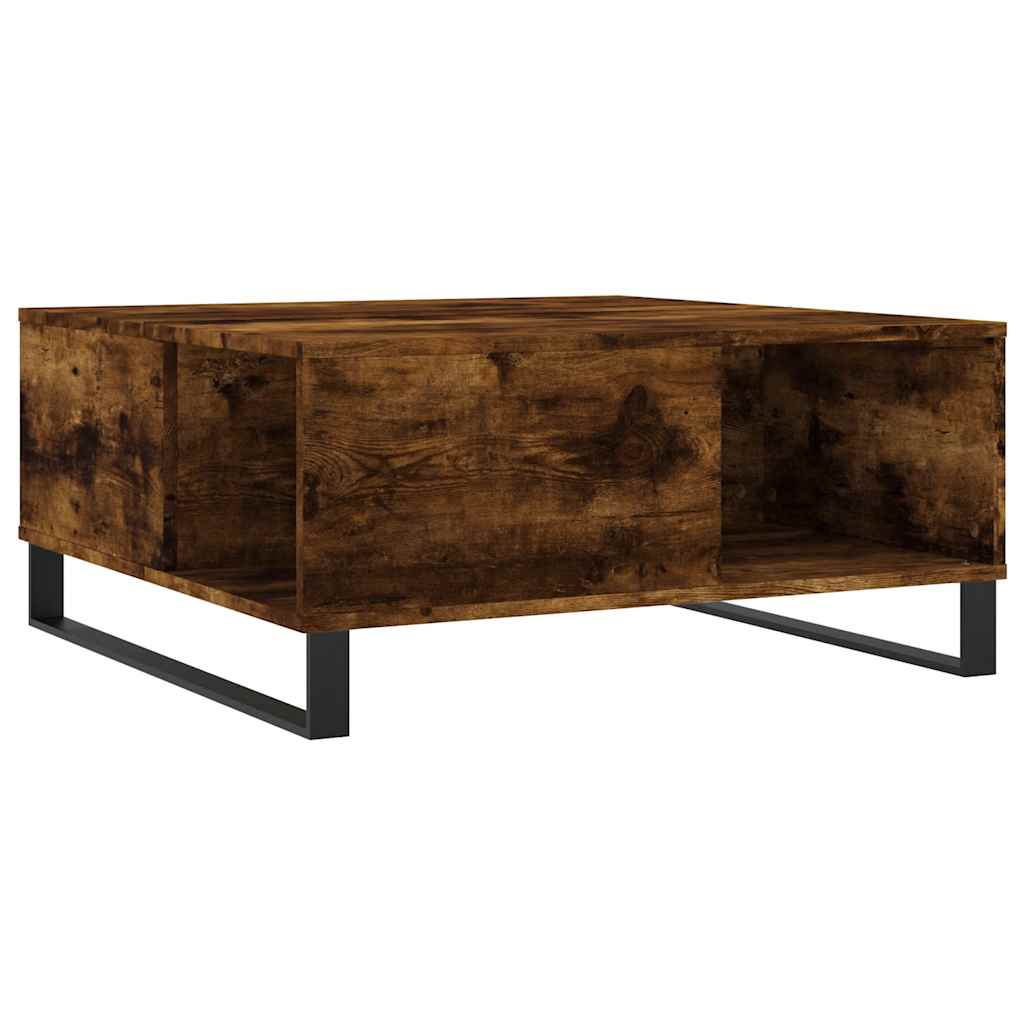 vidaXL Coffee Table Smoked Oak 80x80x36.5 cm Engineered Wood 6