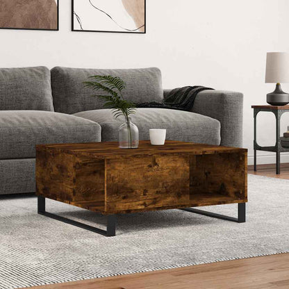 vidaXL Coffee Table Smoked Oak 80x80x36.5 cm Engineered Wood 1